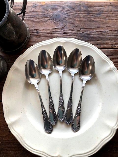 フランスアンティーク,ティースプーン,セット,モノグラム入り