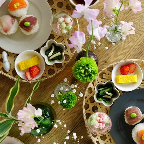 第5回ひなまつりの食卓を華やかに！3色1列に並べる「テーブル