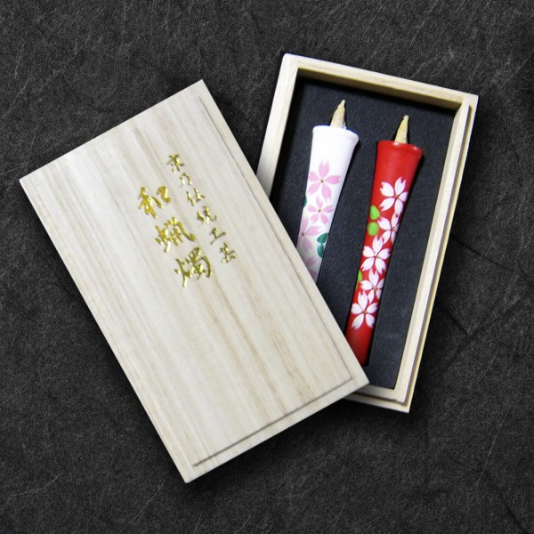 桐箱入り絵ろうそく（桜） | 中村ローソク | 京ものさんぽ