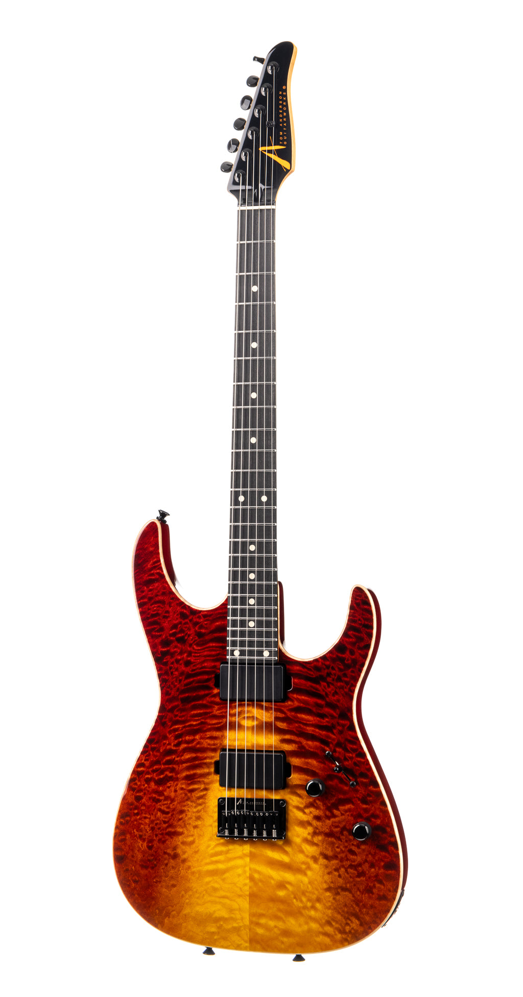 Tom Anderson Angel Quilt on Mahogany - Fire Wakesurf – Lark Guitars