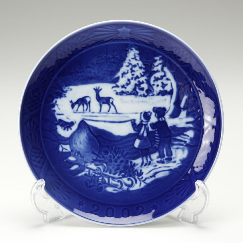 香蘭社 イヤープレート 2000 雪景色 新品 共箱 共布 香蘭社 イヤー