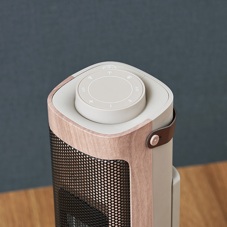 タワー型セラミックファンヒーター&ファン -Premium WOOD- LCAWA006