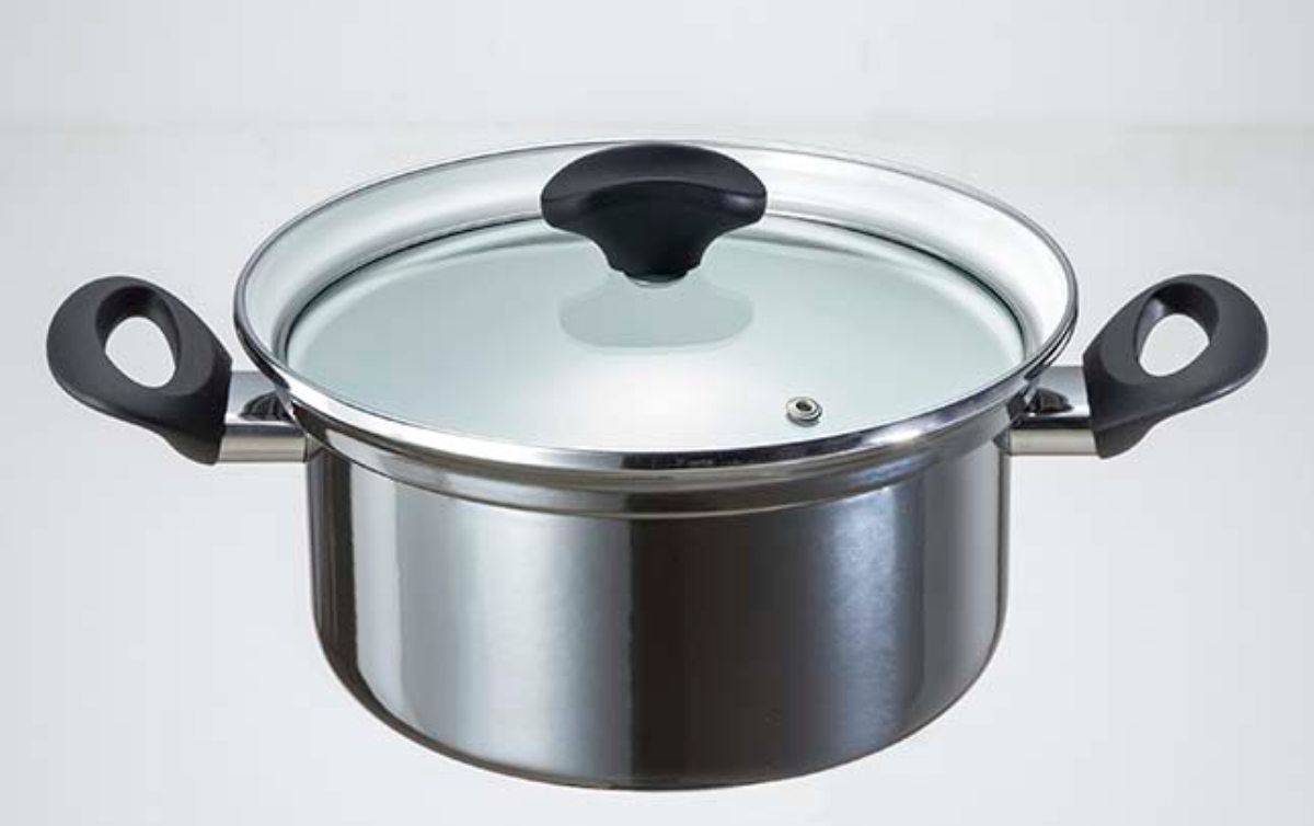 両手鍋 20cm IH対応 オニキス ホーロー製 （ ガス火対応 両手なべ 蓋