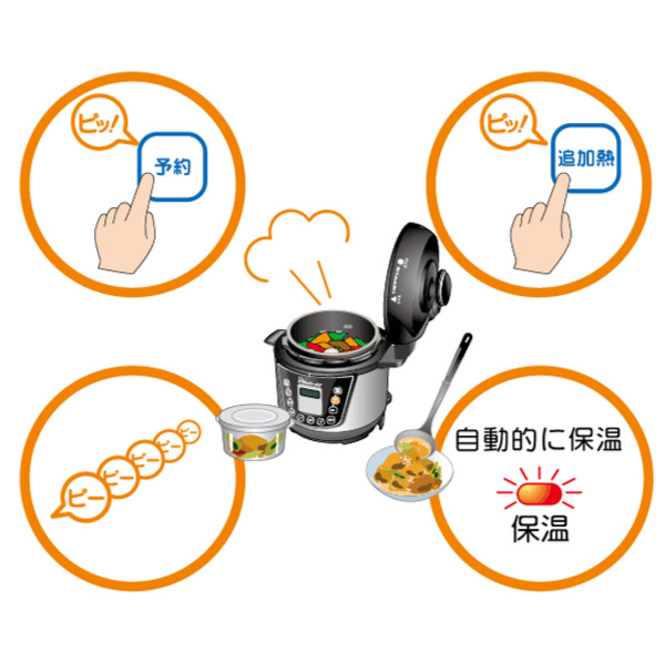 電気圧力鍋 4L スターターセット 蒸しす 軽量カップ レシピブック