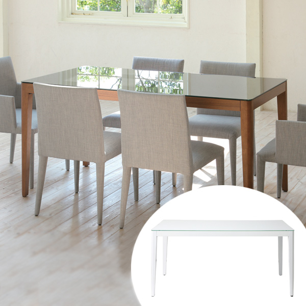 テーブル ダイニングテーブル 幅150cm WiTH （ ガラス天板 机 食卓