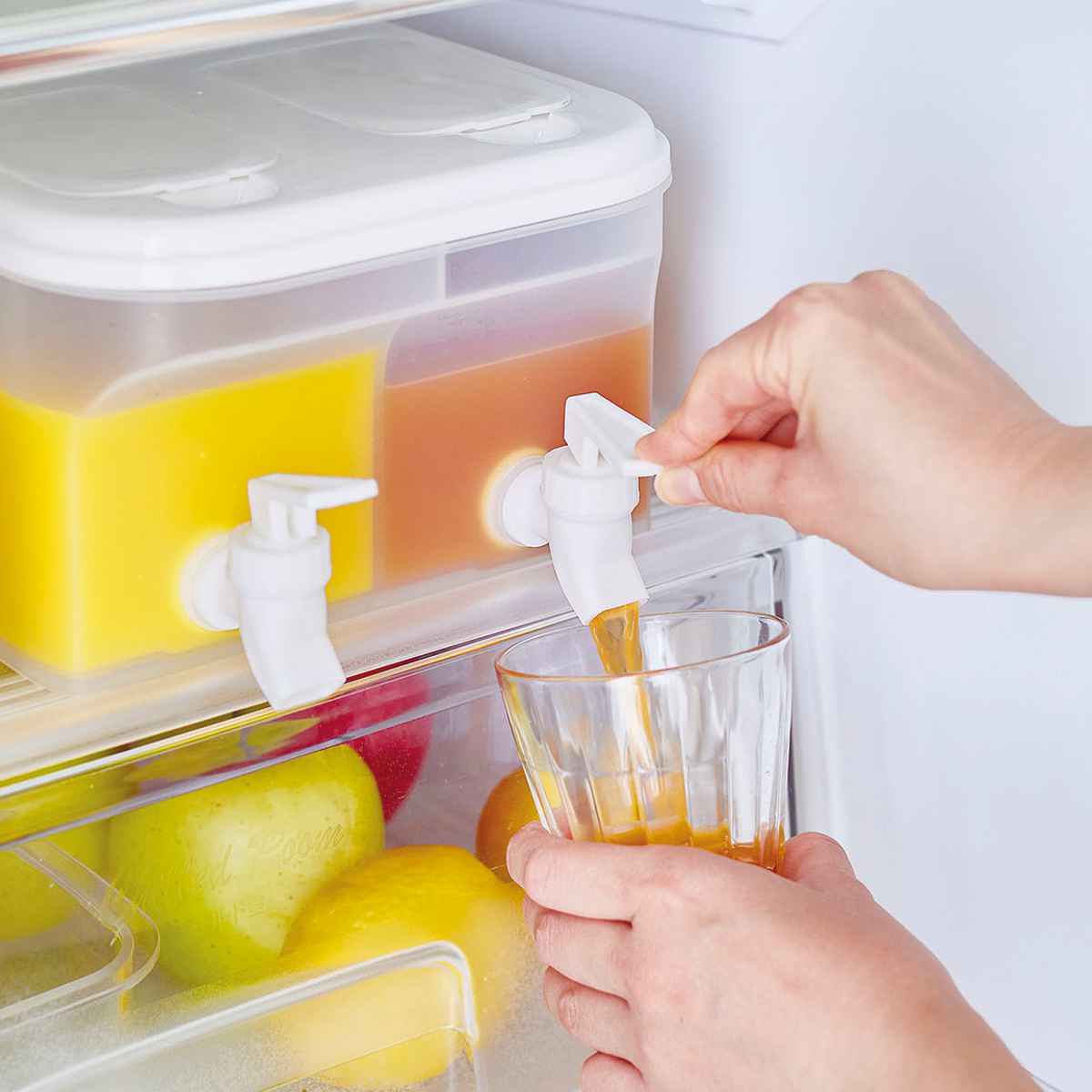 ドリンクサーバー 2口タイプ 4L ソソギーナ プラスチック （ 冷蔵庫