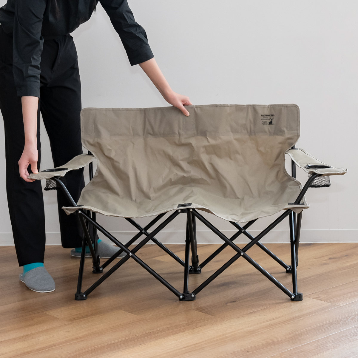 ベンチ シャルマン イスベンチ カーキ 折りたたみ （ CAPTAIN STAG