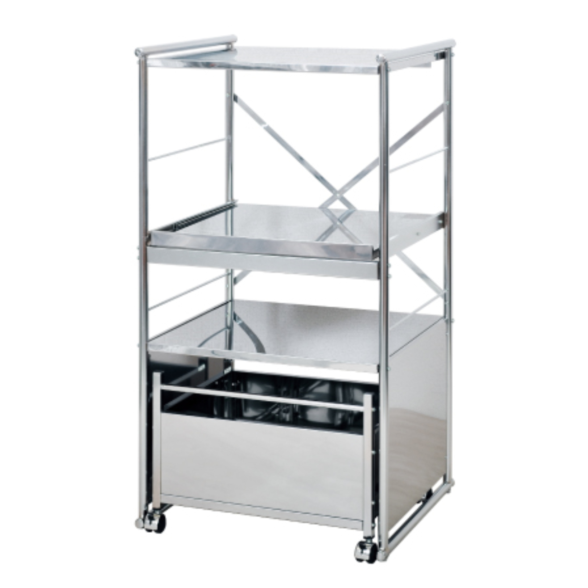 dショッピング |レンジ台 ステンレスレンジラック ミドル ワゴン