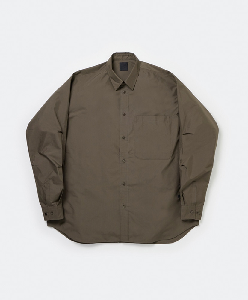 Tech Regular Collar Shirt L/S(L(MEN) Brown Khaki/ブラウンカーキ