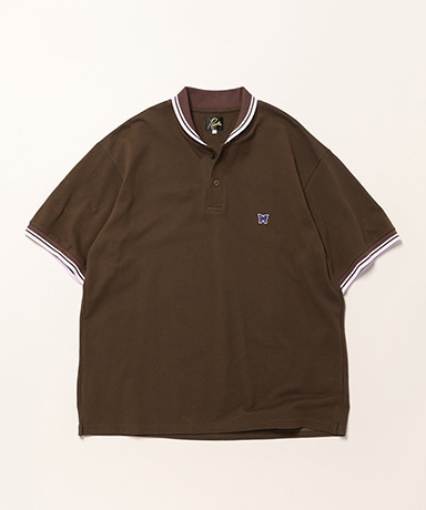 Shawl Collar Polo - Cotton Pique(L(MEN) Brown/ブラウン): NEEDLES
