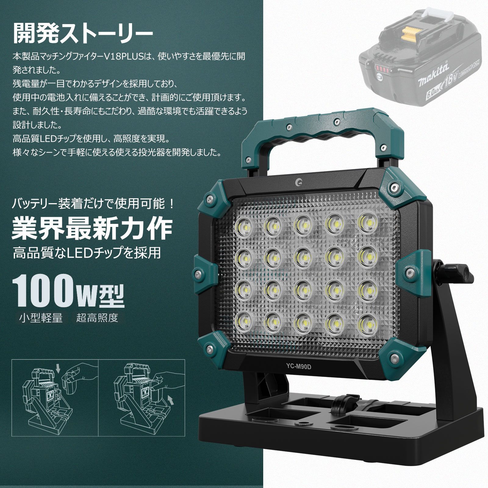 グッドグッズ(GOODGOODS) SET-2LM90D002A ライト2個と三脚SET 100W
