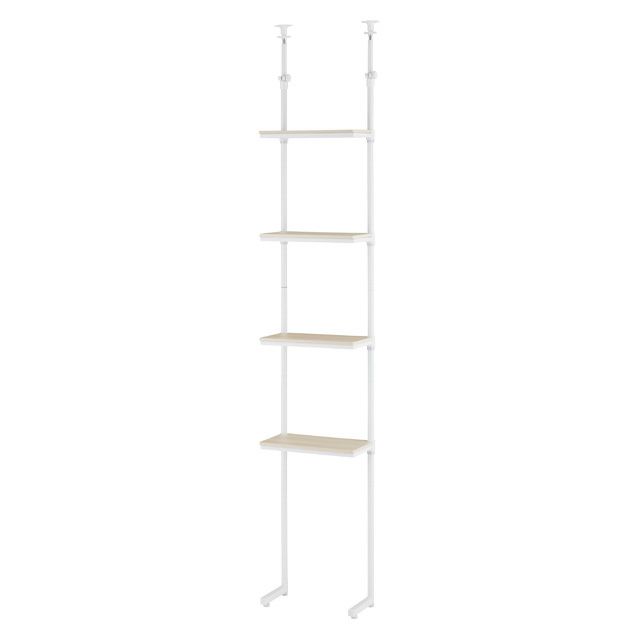 壁面突っ張りラック 幅40cm 4段 ルミナスラテ スチールラック 幅45