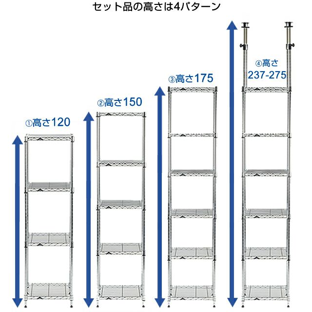 スチールラック 幅35cm 4段 ルミナスライト スチールラック 幅34.5