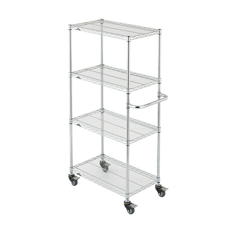 ワゴンラック 幅75cm 4段 スチールラック カートワゴン ルミナス