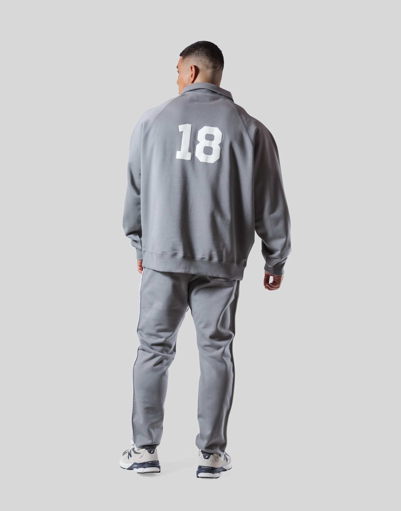 18 Logo Sweat Polo Shirt - Grey – LÝFT