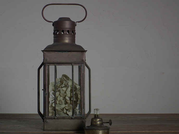 L02516 スペインアンティーク 銅製の古いランタン カンテラ | MANSIKKA