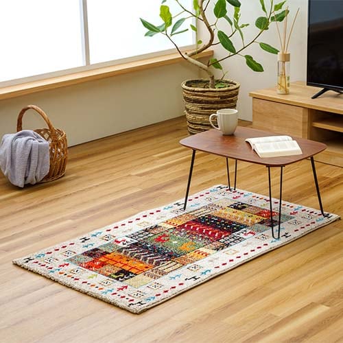 EC限定】マット ウィルトン ギャッベ調デザインの輸入柄物玄関マット