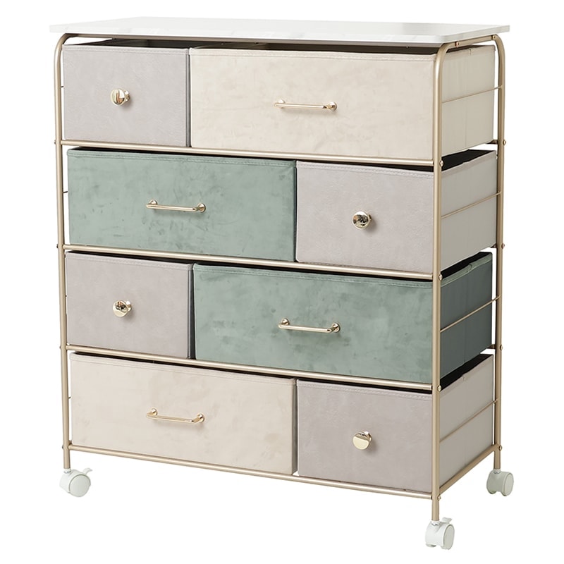 4段チェスト80W IF KT7686-4PU パープル ゴールド【お客様組み立て商品