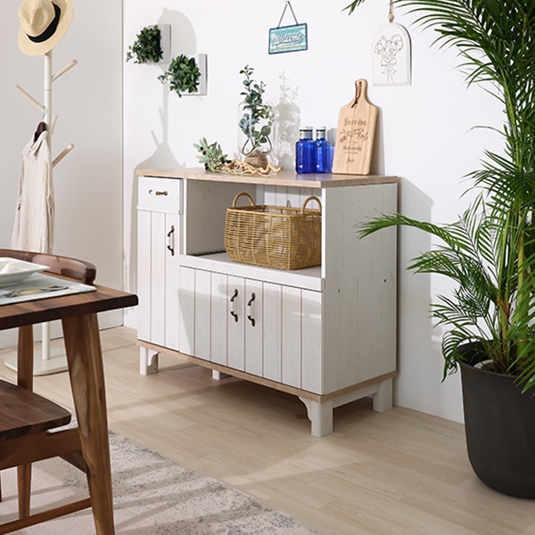 カウンターワゴン ブランパーニュ IF BLP-9080SLWH 白井産業【お客様