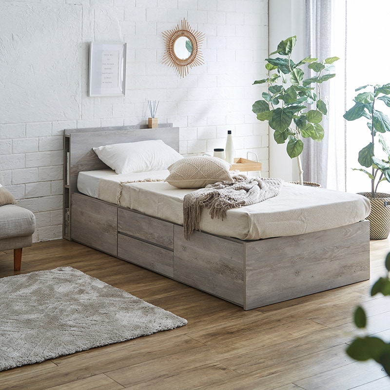 チェストベッドフレーム アビー GY【大型商品配送】の通販｜東京