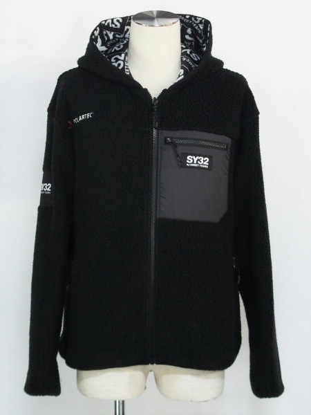 SY32 by SWEET YEARS「POLARTEC REVERSIBLE HOODIE」 BLACK【エスワイ