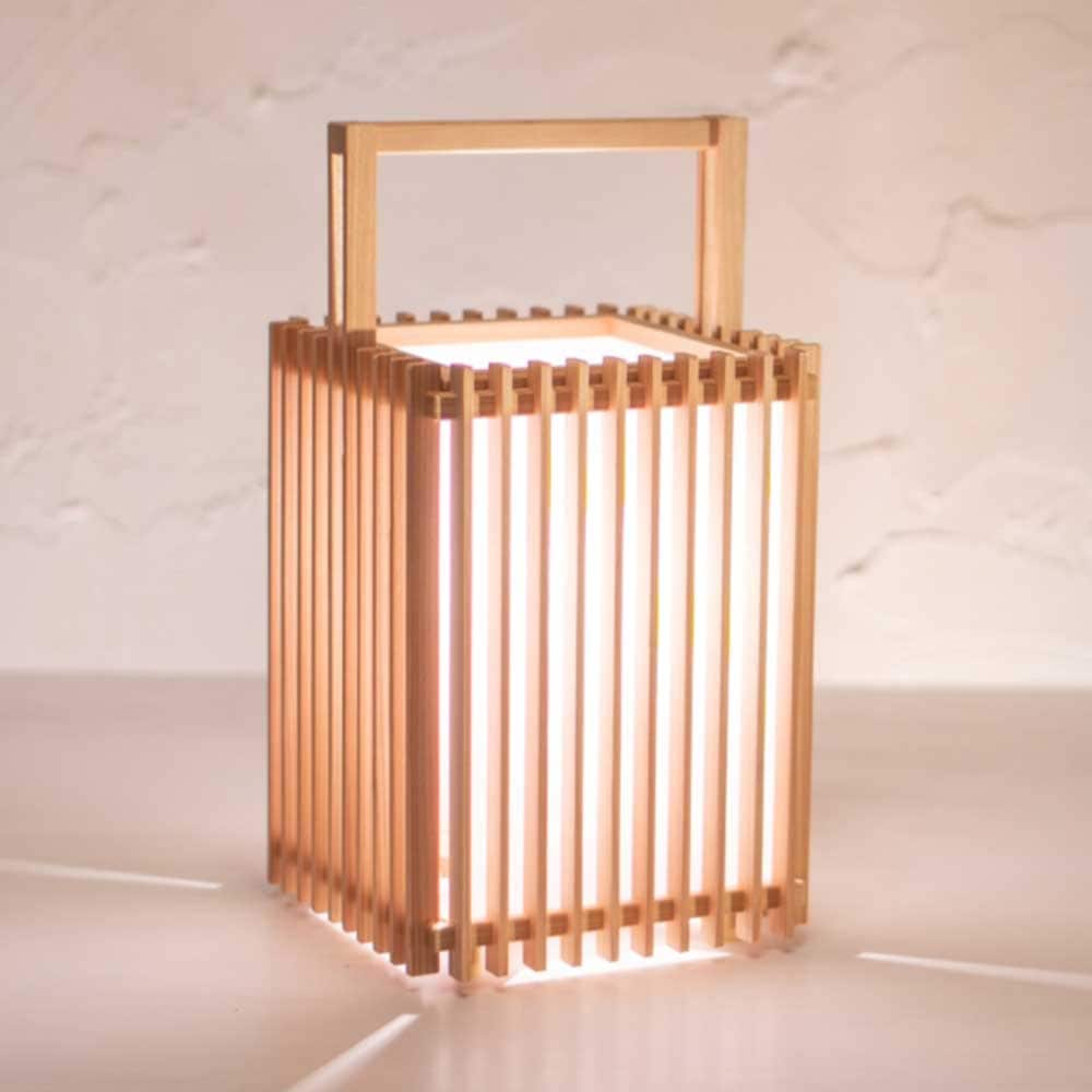 和風スタンドライト 行灯 清（小） sei-S 高さ31.5cm 杉材と強化和紙の