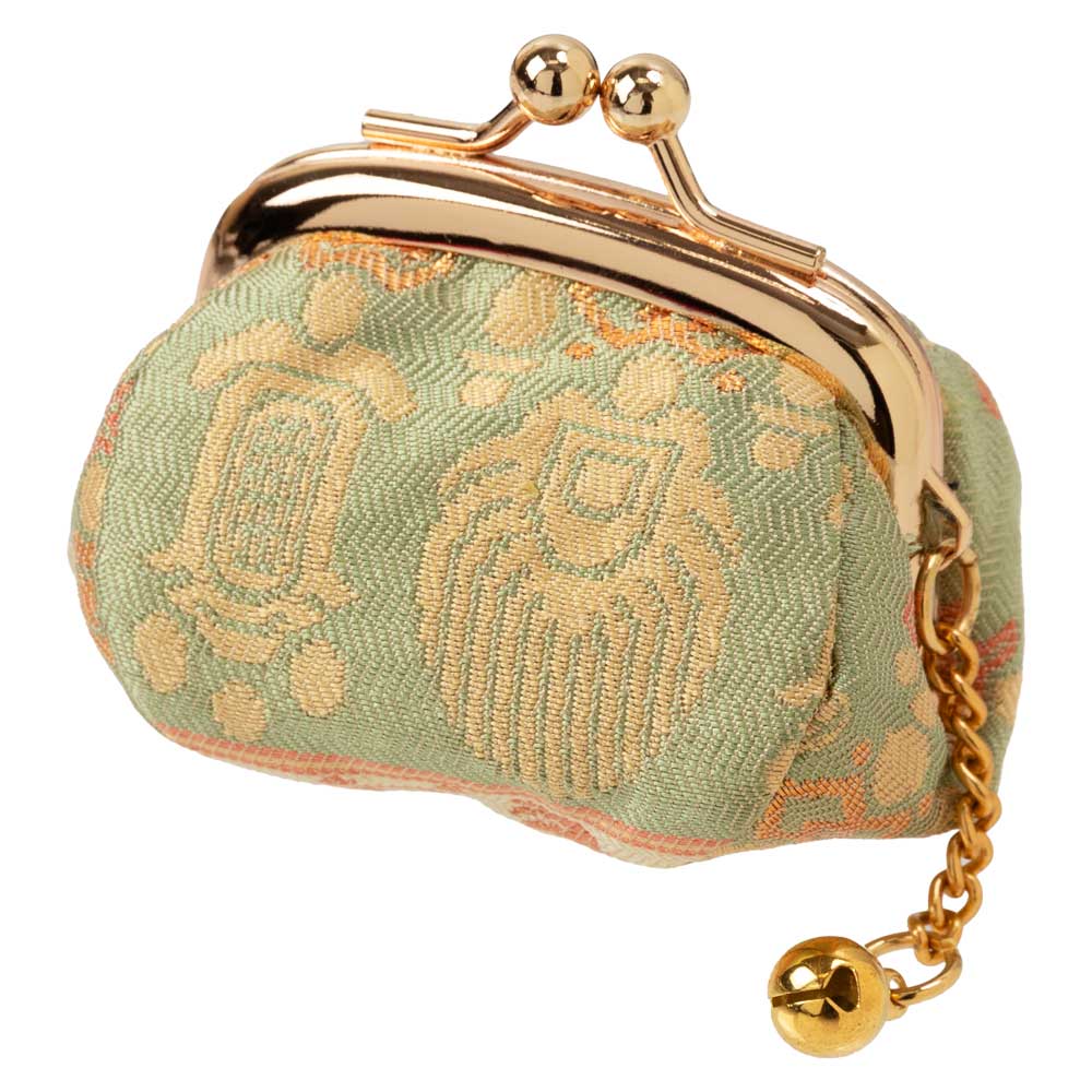 京都あらいそ 西陣織名物裂 小銭入れ・鈴付き 225 色替り石畳金襴 優美