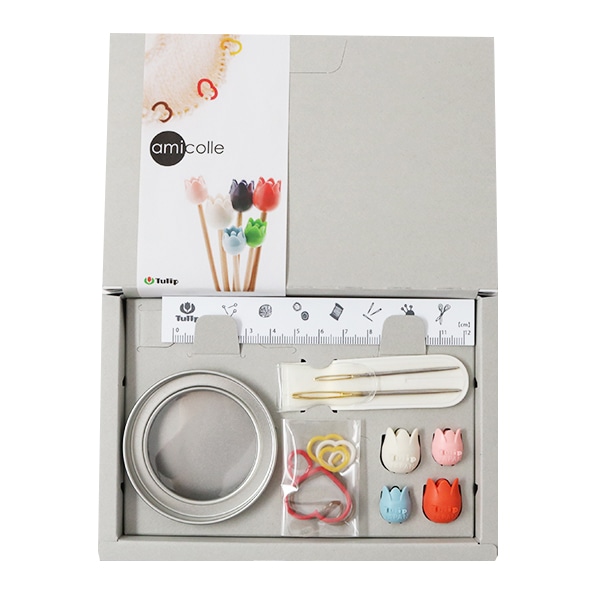 編み物ツール 『アミコレセット (目かぞえマーカー・編み針キャップ