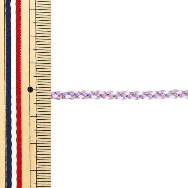 数量5から】 手芸ひも 『金打京組紐 4番色 ふじいろ 幅約3.5mm 45716