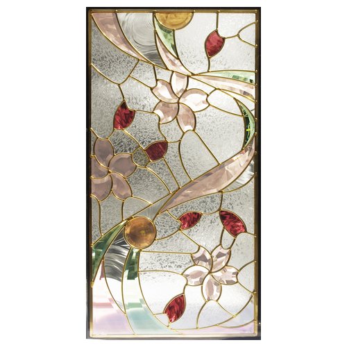 ステンドグラス (SH-A41) 一部鏡面ガラス 913×480×18mm デザイン 桜