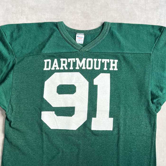 80's CHAMPION FOOTBALL T-SHIRTS L/GREEN Made in USA 80年代