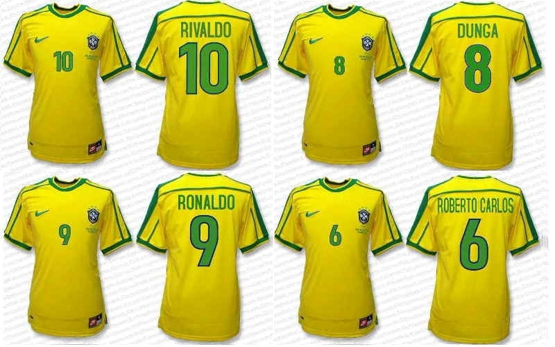 W杯98ブラジル代表復刻版オフィシャルネーム・ナンバー付きホーム