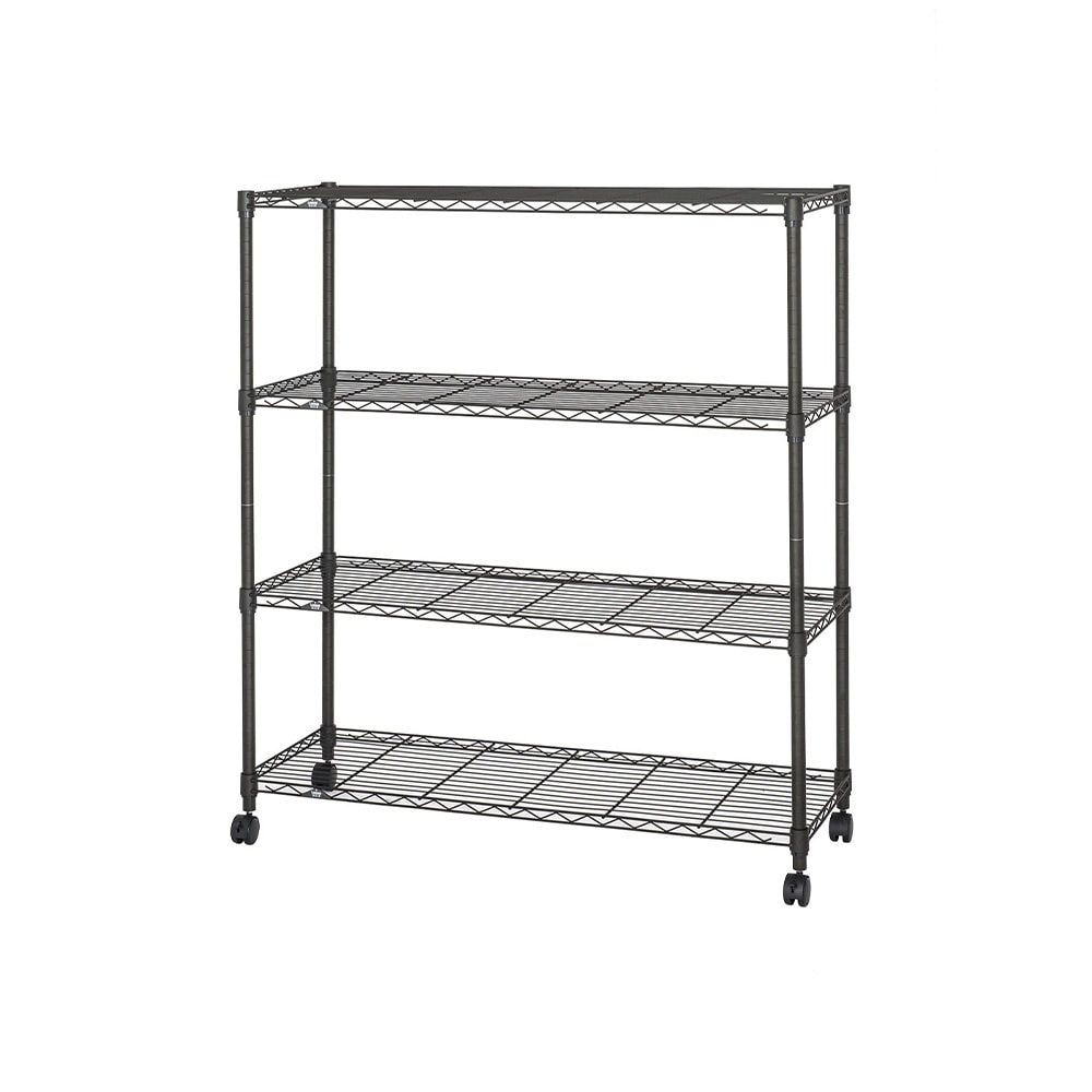 送料無料】ルミナスノワール フリーラック 黒 4段 幅111×奥行41×高さ