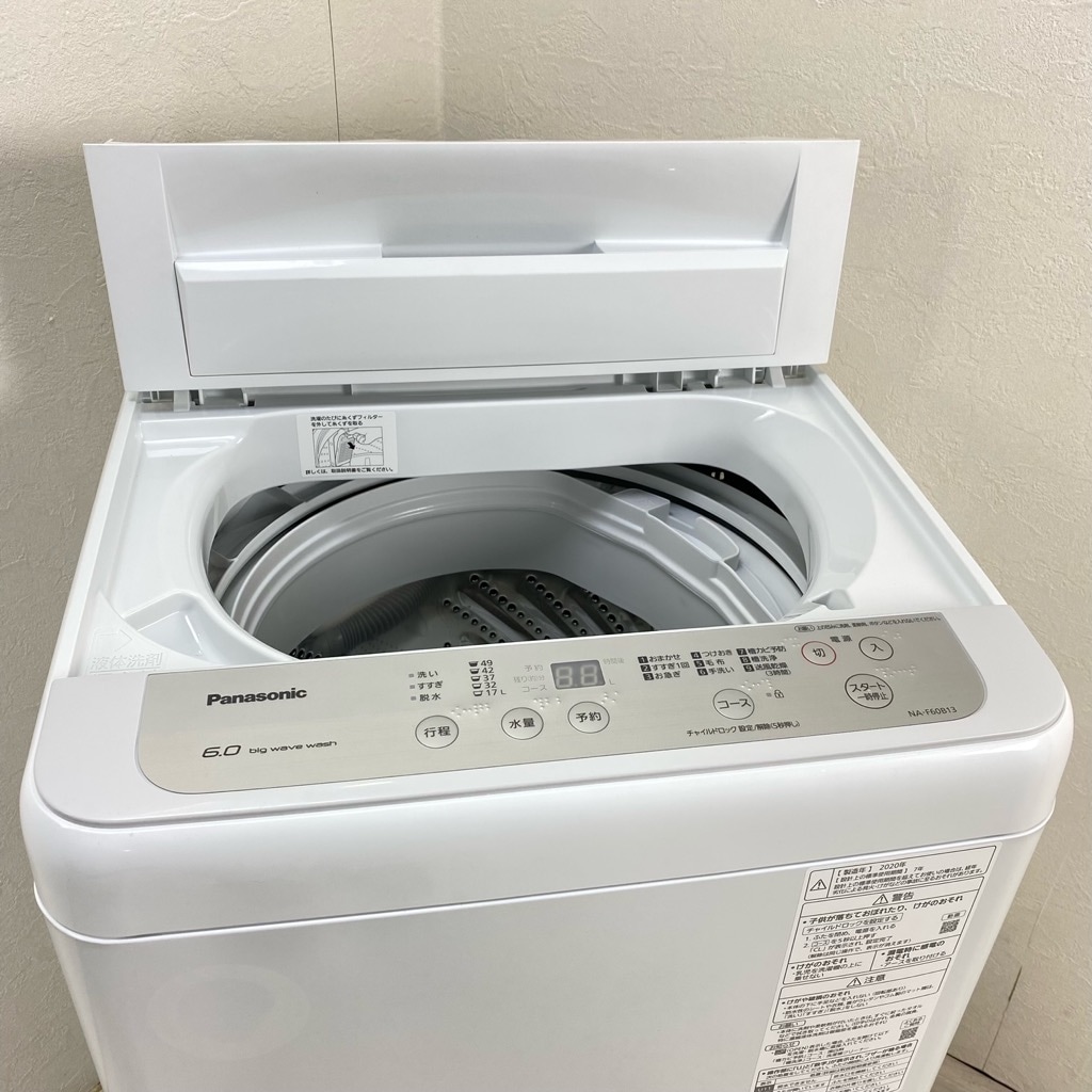 中古 高年式 6.0kg 全自動洗濯機 パナソニック NA-F60B13 2020年製造