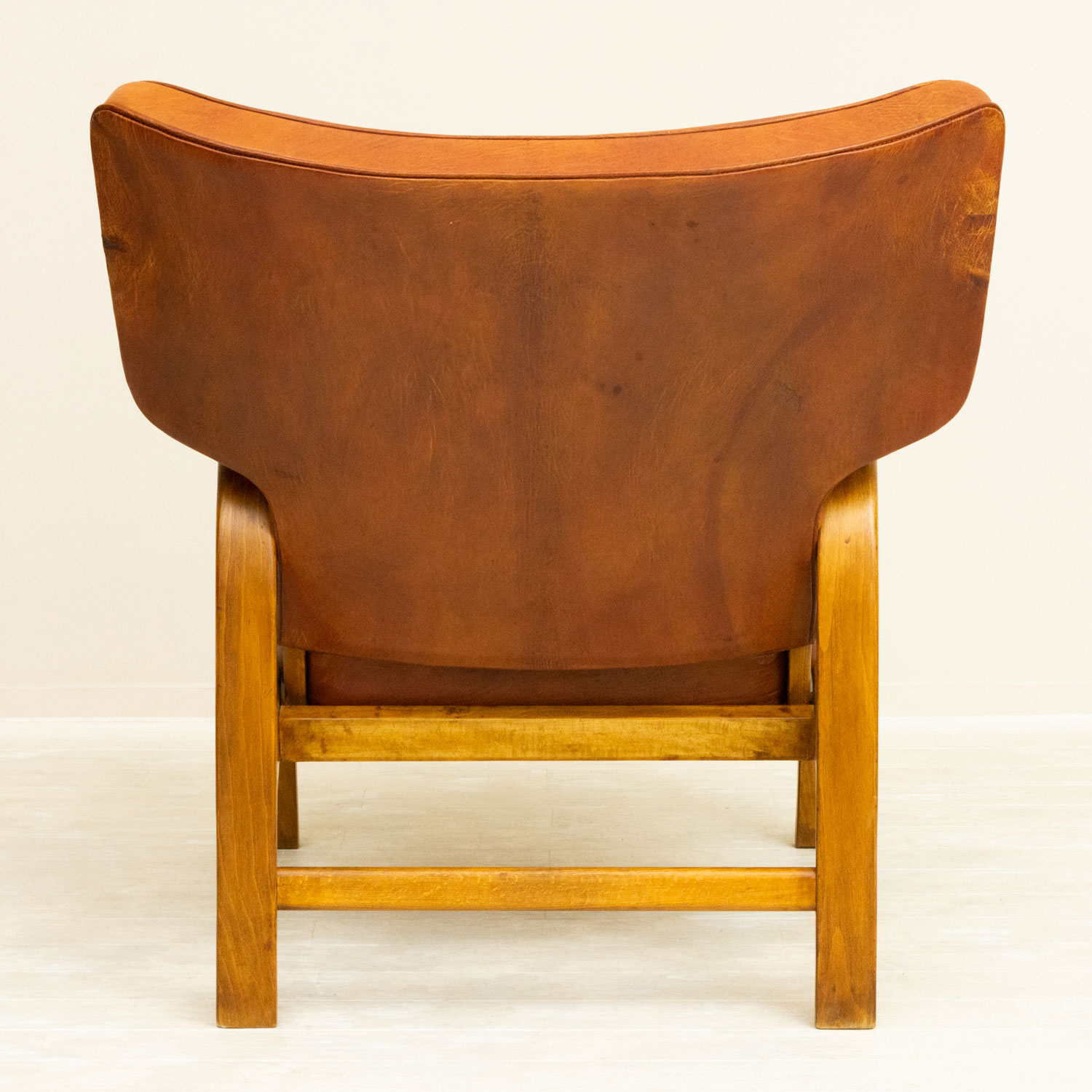 Magnus Stephensen イージーチェア ビーチ レザー ラタン 北欧