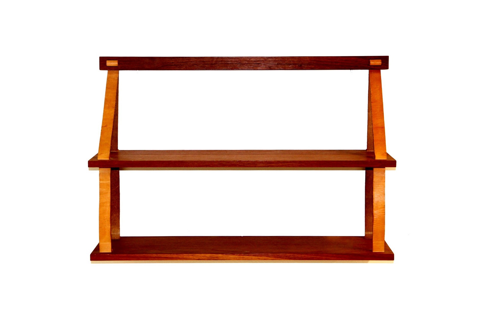 ウォールシェルフ壁掛け棚収納 チーク レザー 北欧家具 通販 CLOVERSKY