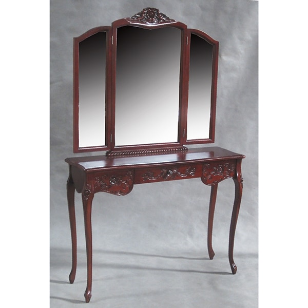 送料無料】ロココ調家具：ドレッサー：ブラウン|アンティーク調家具