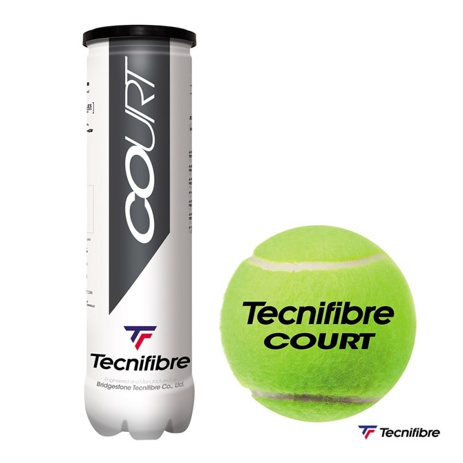 テクニファイバー Tecnifibre テニスボール COURT（コート） 4球入 1缶
