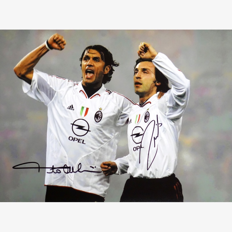 ピルロ＆マルディーニ直筆サイン入りACミラン04/05フォト | THE DUGOUT