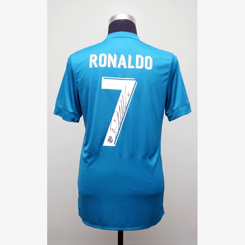 ロナウド直筆サイン入りレアルマドリード17/18サードユニフォーム