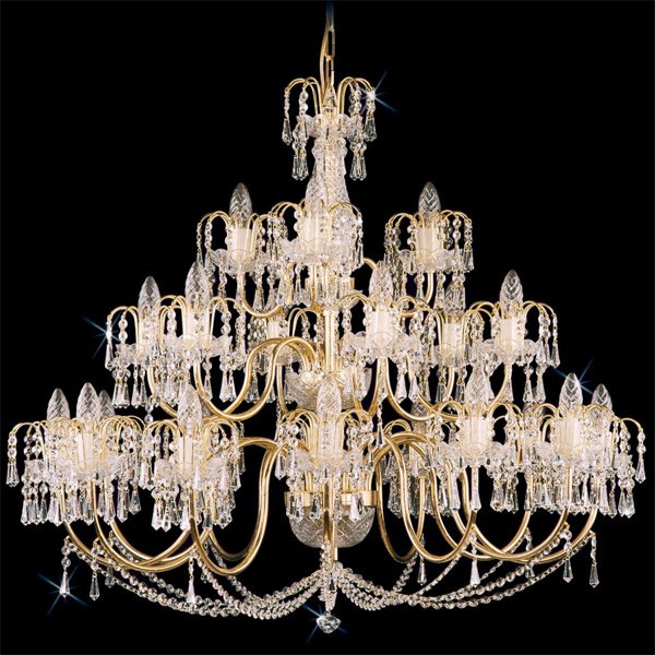 Preciosa】最高級クリスタルシャンデリア 21灯 ゴールド(W950×H800mm