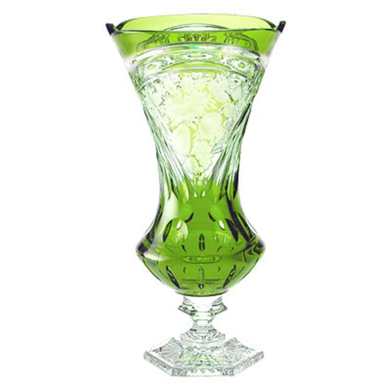 エルベクリスタル 色被せ花瓶「ニッツア」25cm シーブルー NIZ/6580