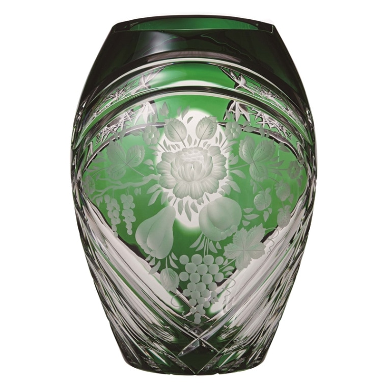 エルベクリスタル ヴィオラ 色被せ花瓶 グリーン VIO/2283/26G