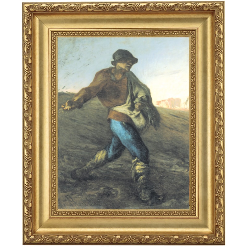 ミレー 『種まく人』 4号 額装 立体複製名画 【ポイント5％還元中