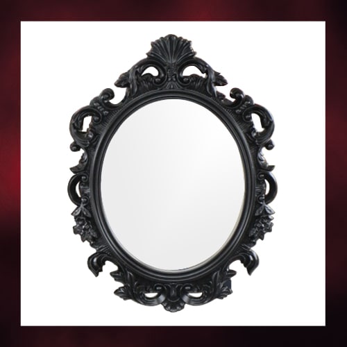 鏡 ミラー 洗面鏡 壁掛け フレーム付き PVC 黒 ブラック W700×H930×T45