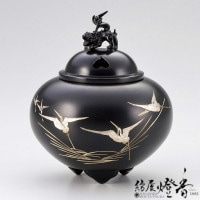 香炉/香器『高岡銅器【鉄鉢形香炉/獅子蓋/古手色】銅製[空薫用]』竹中