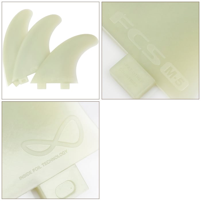 FCS フィン ショートボード用 トライフィン M-5 - GLASS FLEX グラス