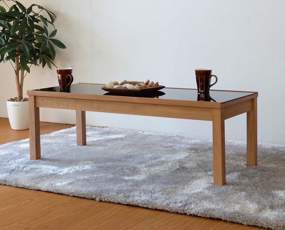 ガラス天板のシンプルモダンなセンターテーブル｜幅90cm | インテリア