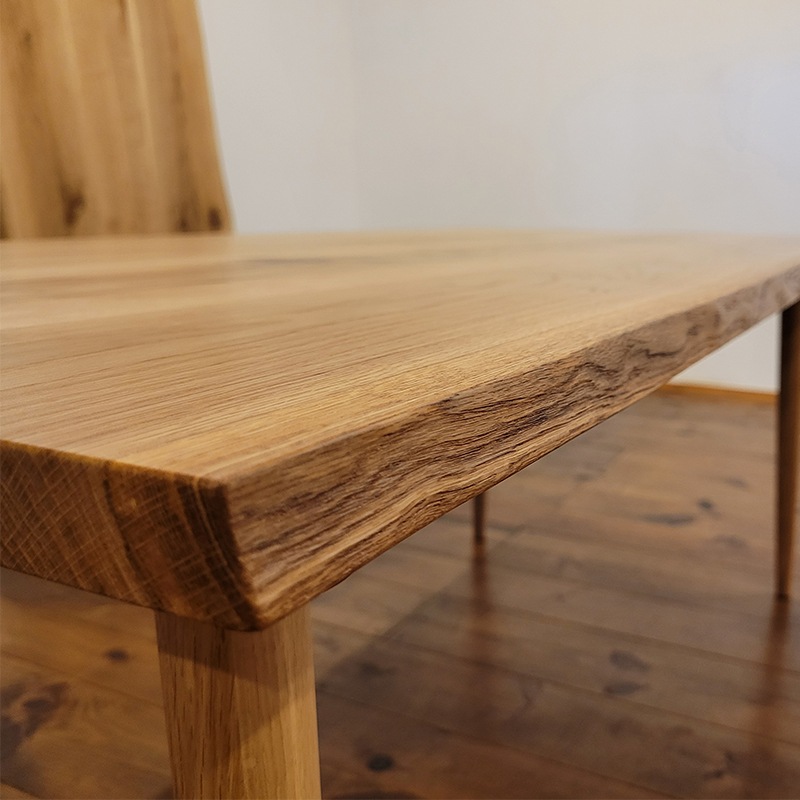 1台限り》Mori:to耳付きテーブル（天板ナラ材／テーブル脚付）