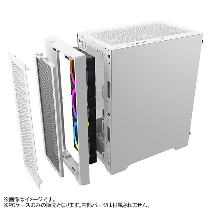 ゲーミング PCケース ミドルタワーケース ホワイト メッシュ 強化